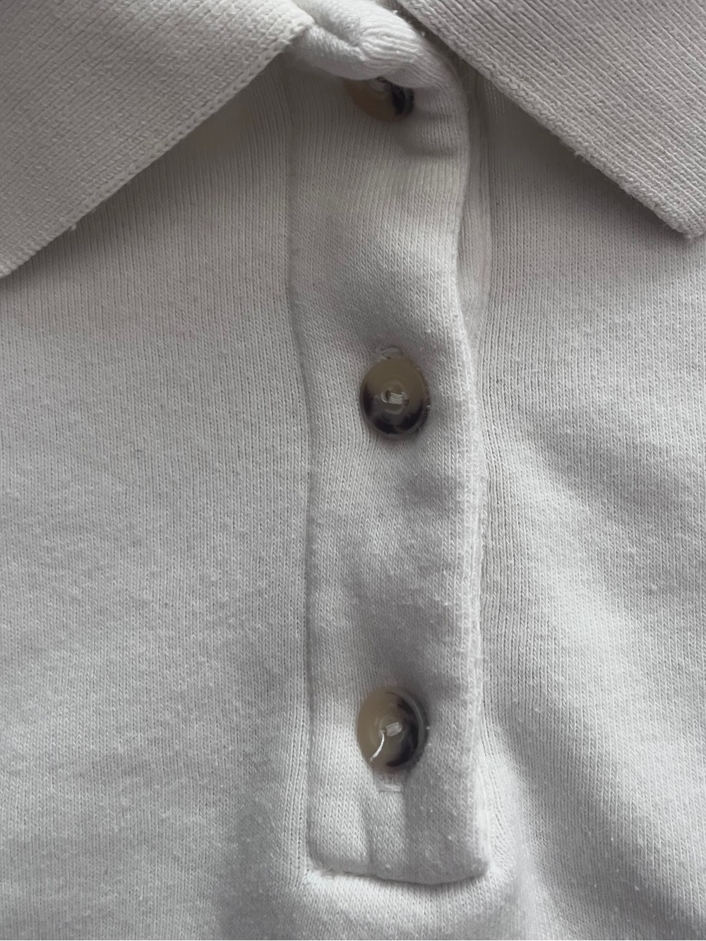 DONNI Eco Fleece Polo Sweatshirt in Powder - Picture 2 of 8
